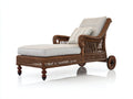 Tumbonas ratán sintético 195x78x70 cm marrón oscuro-beige - Reclinable con ruedas y cojines
