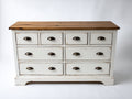 Mueble recibidor de madera 150x45x90 cm blanco-nogal - Estilo rústico con amplio almacenamiento
