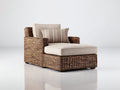 Tumbonas de ratán 120x95x85 cm - color marrón-beige - estilo natural para jardín