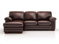 Sofás de esquina de cuero sintético 240x160x82 cm - marrón - chaise longue - estilo moderno para salón