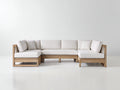Sofás de exterior de madera 300x220x70 cm - marrón-beige - diseño modular moderno para jardín y terraza