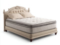 Camas dobles madera tapizada 212x172x128 cm beige para dormitorio - estilo clásico elegante