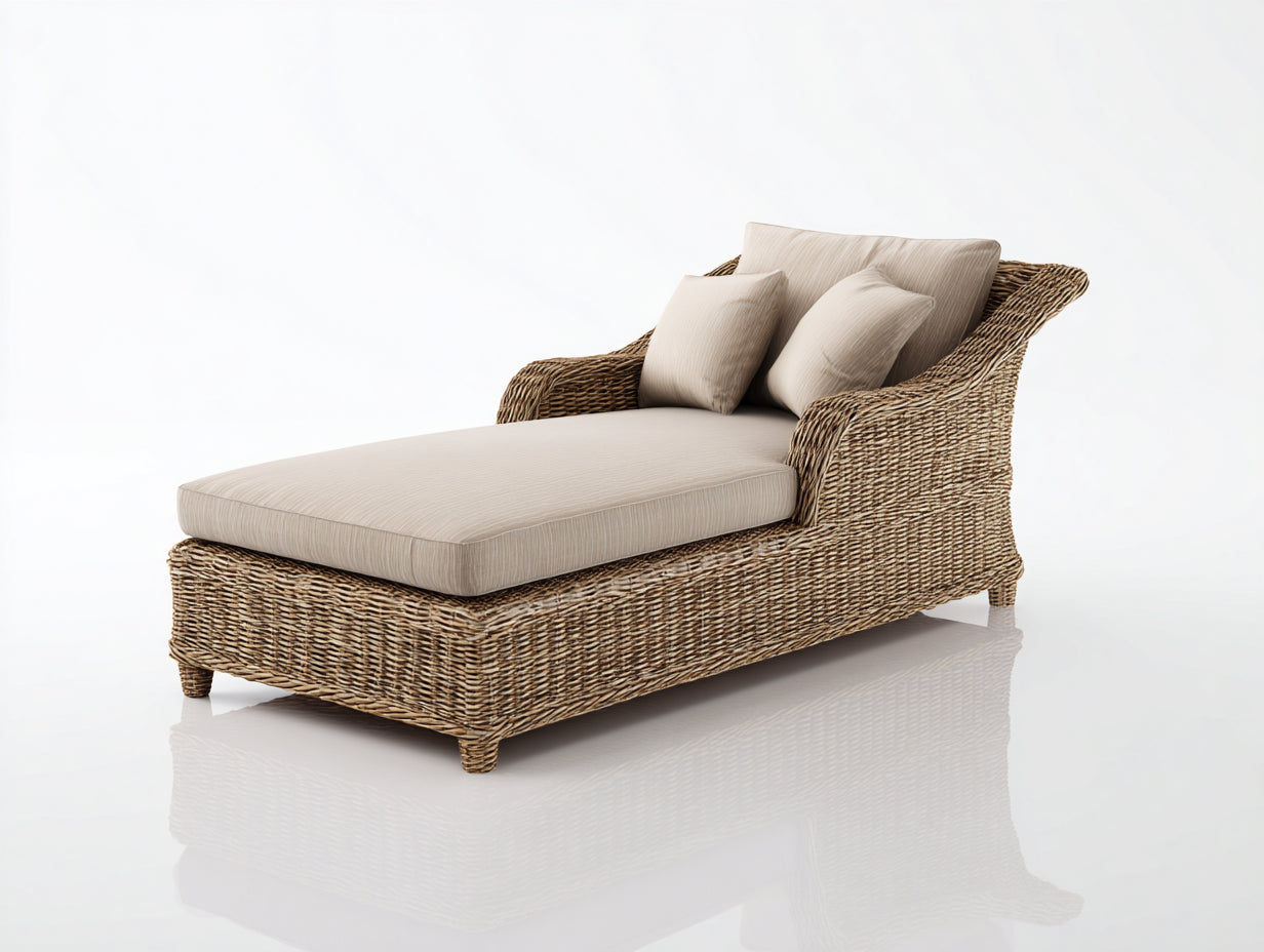 Tumbonas ratán sintético 180x75x70 cm natural-beige - Diseño reclinable cómodo
