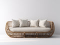 Sofás de exterior ratán 230x82x78 cm beige y natural para jardín - diseño bohemio