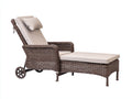 Tumbonas ratán 198x74x90 cm beige y natural para jardín - respaldo inclinado estilo rústico