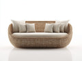 Sofás de exterior de ratán 220x90x78 cm - color marrón-beige - estilo natural para jardín