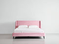 Camas dobles tapizado 210x165x105 cm rosa para dormitorio - diseño moderno