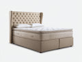 Camas dobles tapizadas 200x160x120 cm - beige - cabecero capitoné - estilo clásico para dormitorio