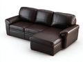 Sofás de esquina piel sintética 250x165x88 cm marrón oscuro - Diseño contemporáneo con chaise longue