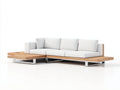 Sofás de exterior madera 285x165x75 cm blanco y roble para jardín - diseño moderno